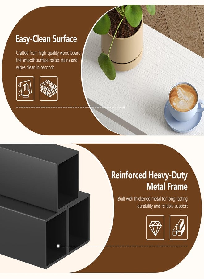 Heybly Small Narrow Side Table for Small Space, Thin Bedside Table, Skinny End Table, Slim Sofa Table, 26.4" Tall Nightstand, Couch Table for Living Room, Bedroom, Study, Balcony, White, HET006WT1 - Image 4