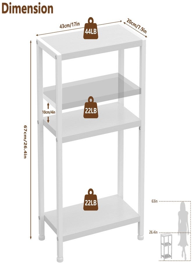 Heybly Small Narrow Side Table for Small Space, Thin Bedside Table, Skinny End Table, Slim Sofa Table, 26.4" Tall Nightstand, Couch Table for Living Room, Bedroom, Study, Balcony, White, HET006WT1 - Image 5