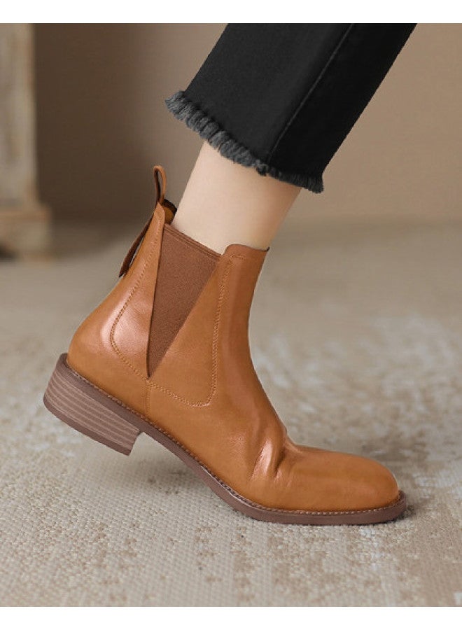 SAFIYA Saturday's Versatile Fashion Boots Women's Shoes 2025 Autumn Cotton Shoes Elastic Boots Comfortable Ankle Boots Women's Boots - Image 1