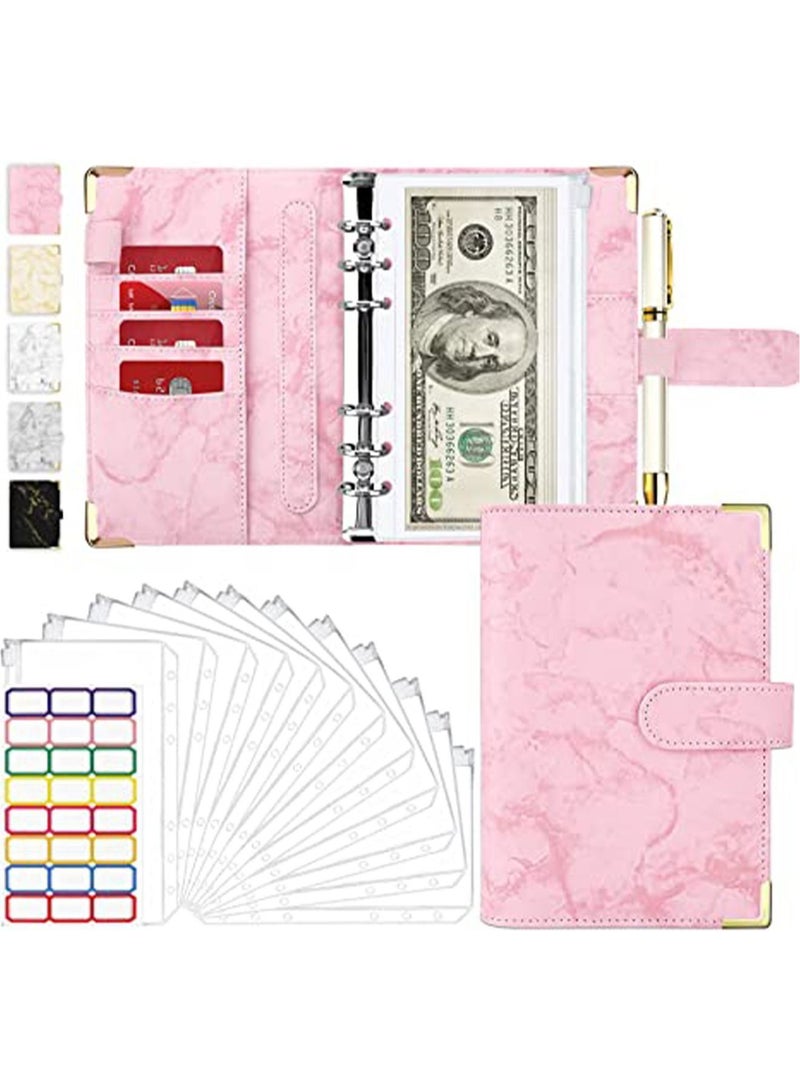 Y&D Budget Binder with Zipper Envelopes, 14Pcs Binder, Cash Envelopes for Budgeting, Money Organizer Cash, Planner Wallet Accessories Small Handbags (Pink)  - Image 1
