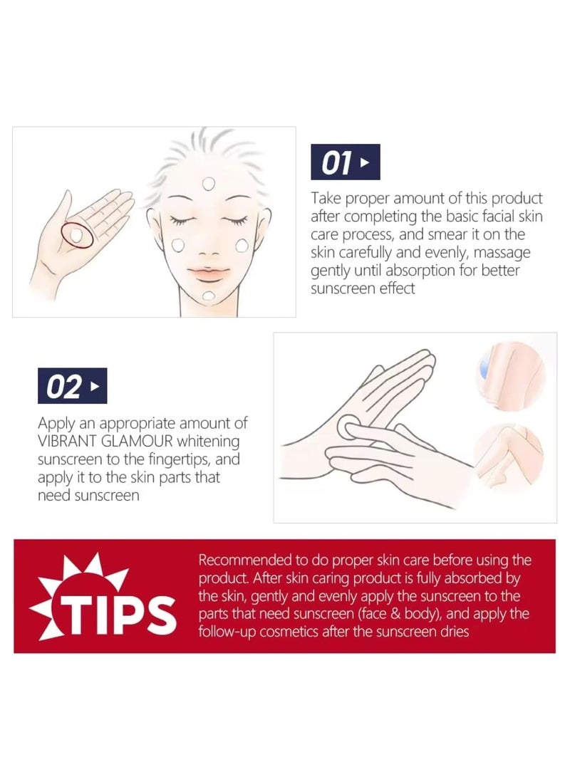 Vibrant Glamour Niacinamide Sunscreen SPF 50+ PA++++ with 5X Ceramide UVA UVB Plus Filters Hyaluronic Acid Primer Sunscreen Cream for Repair Skin Barrier Refreshing & Sun protection for Women & Men 30g - Image 5