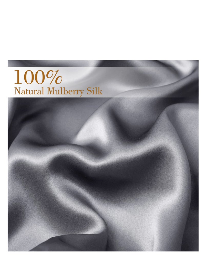 Excefore Natural Mulberry Silk Pillowcase, Soft Smooth Cooling Premium Grade Silk Pillow Covers, for Hair and Skin Health, Standard Size 50 x 75 cm Silk Pillowcase, for Sleeping (2 Pcs Grey) - Image 3