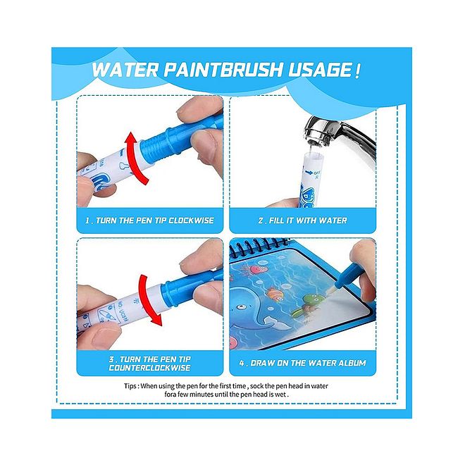 Toon Toyz Magic Water Painting Book for Kids - Construction Theme, Motor Skills Development, Ages 3+ - Image 4