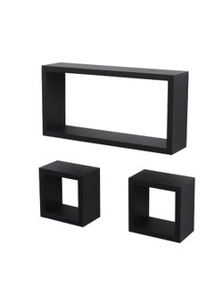Feelings FLOATING WALL SHELVES CUBOID 3PCS SET BLACK SIZE:  40x20x90CM/ 15x15x90CM/ 15x15x90CM  - Image 1