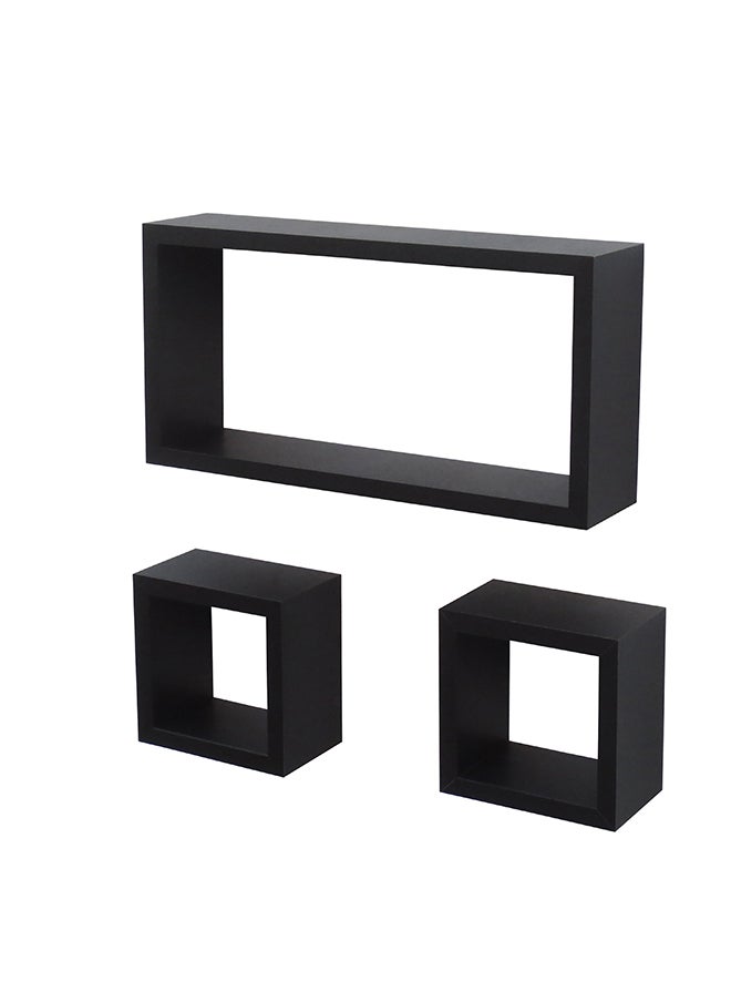 Feelings FLOATING WALL SHELVES CUBOID 3PCS SET BLACK SIZE:  40x20x90CM/ 15x15x90CM/ 15x15x90CM  - Image 1