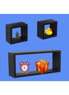 Feelings FLOATING WALL SHELVES CUBOID 3PCS SET BLACK SIZE:  40x20x90CM/ 15x15x90CM/ 15x15x90CM  - Image 2