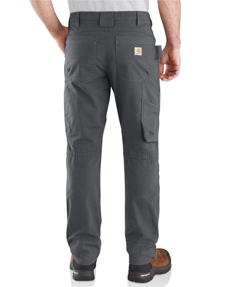 carhartt بنطال عمل كار هارت للرجال من ستيل روجيد فليكس بتصميم مريح مزدوج الجبهة، ظل، W32 x L30 - Image 1