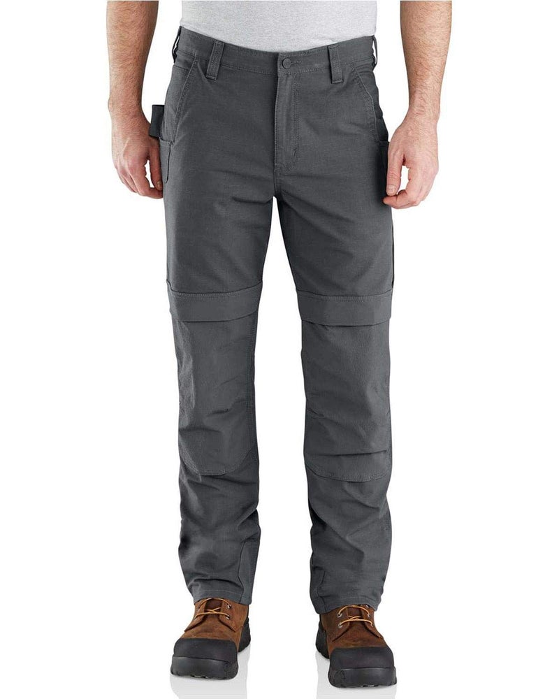 carhartt بنطال عمل كار هارت للرجال من ستيل روجيد فليكس بتصميم مريح مزدوج الجبهة، ظل، W32 x L30 - Image 2