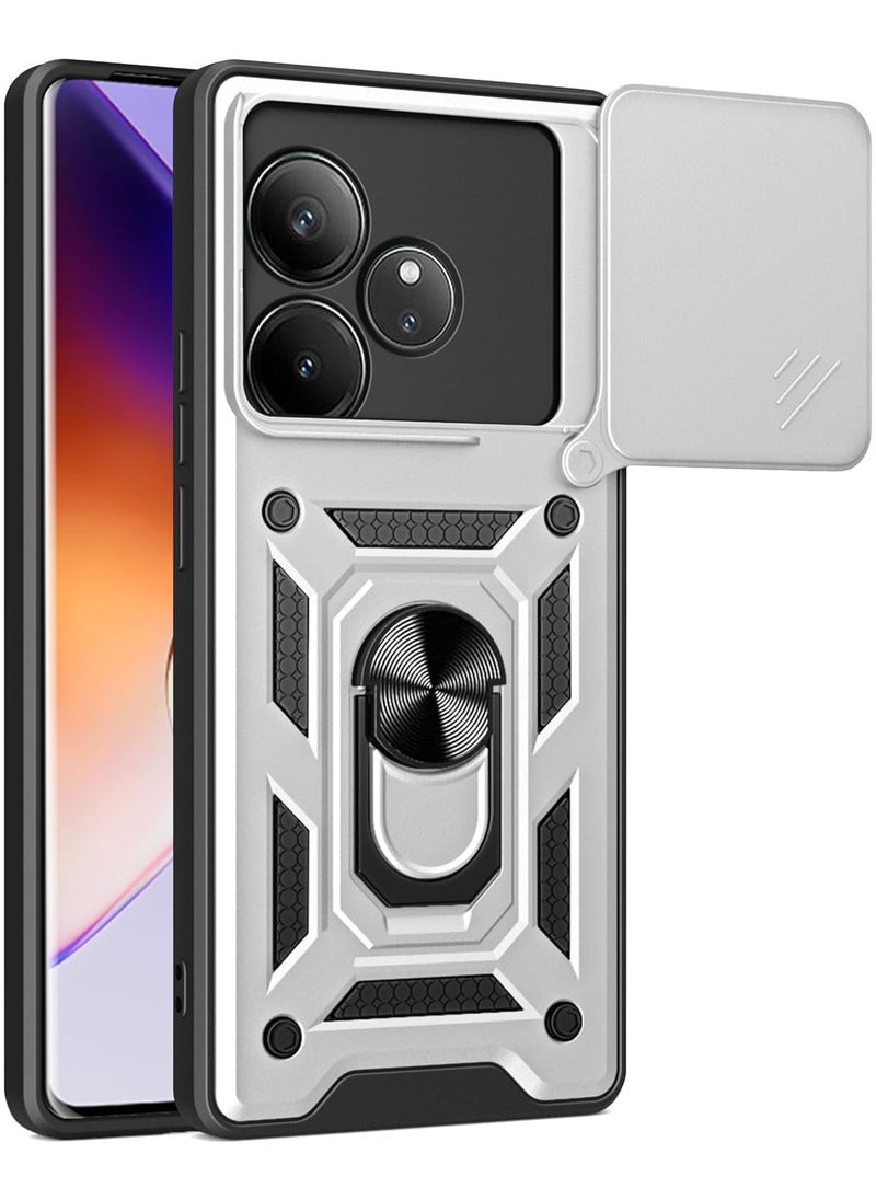 Generic Shield Full Protection Case With Metal Ring &Slide Camera Cover For realme gt 6 cover 
