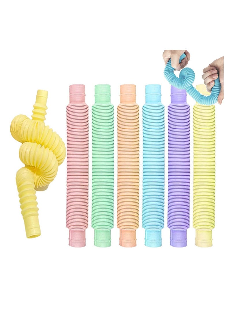 12 PCS Mini Pop Tubes Sensory Stretch Tubes Colorful Party Favor Pop Tubes Fidget Toy with Funny Pop Sound for Toddler Babies Kids Autism Teenagers Special Needs Reduce Anxiety and Stress - Image 1