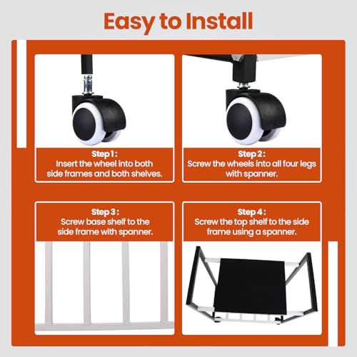 Shop4ever Heavy-Duty Inverter Trolley Stand with Wheels | Adjustable & Rust-Proof Base for Home, Office, Industrial Use | Inverters & Batteries | Max Load 150KG - Image 4