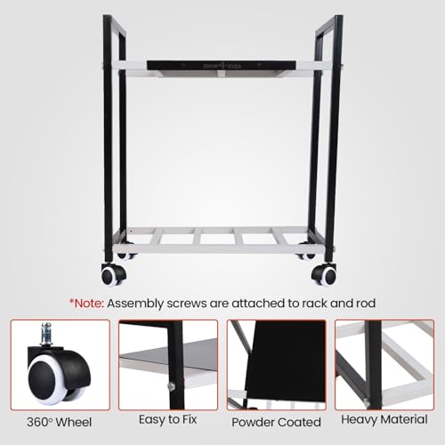 Shop4ever Heavy-Duty Inverter Trolley Stand with Wheels | Adjustable & Rust-Proof Base for Home, Office, Industrial Use | Inverters & Batteries | Max Load 150KG - Image 5