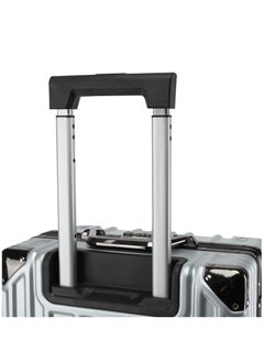 CABINPRO Lightweight Aluminum Frame Fashion Luggage Trolley Polycarbonate Hard Case Large Checked Luggage Suitcase with 4 Quite 360 Degree Double Spinner Wheels CP001 Silver  - Image 5