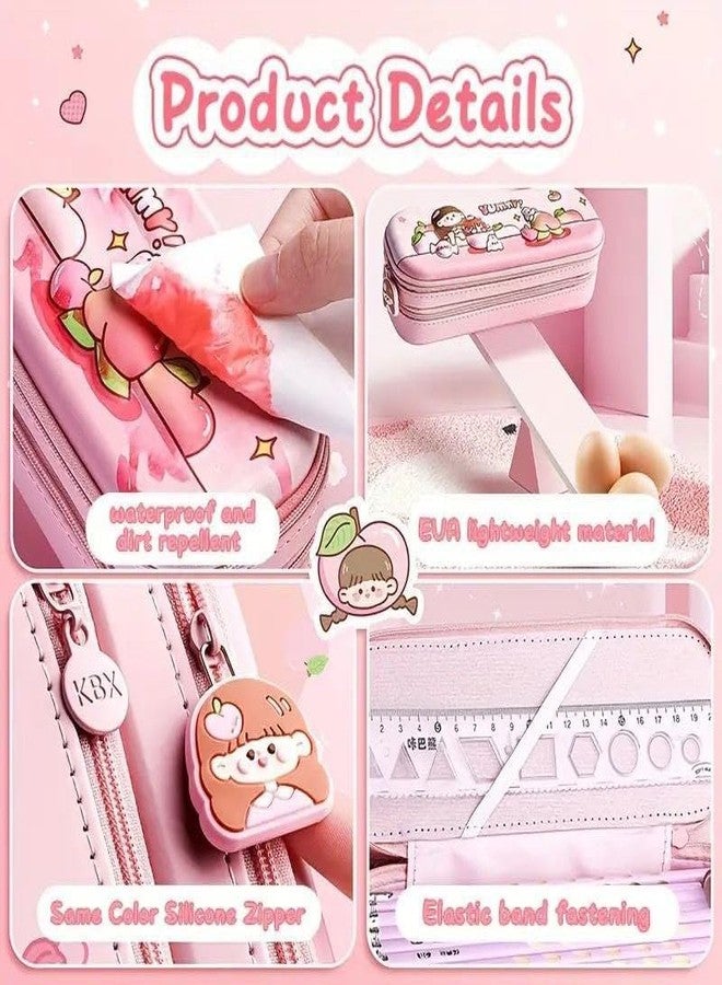 SWOPPERRY Large Capacity Pencil Case with 3 Compartments | Cute Aesthetic 3D Design | Multifunctional Double Layer Stationery Pouch for Girls & Boys (Yummy Design 3 Layer) - Image 4