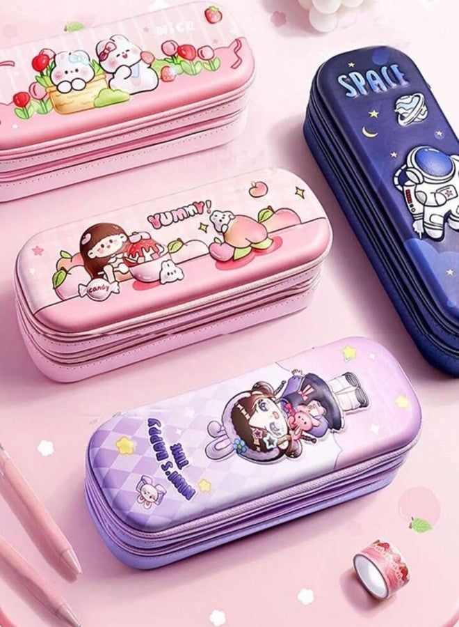 SWOPPERRY Large Capacity Pencil Case with 3 Compartments | Cute Aesthetic 3D Design | Multifunctional Double Layer Stationery Pouch for Girls & Boys (Yummy Design 3 Layer) - Image 3