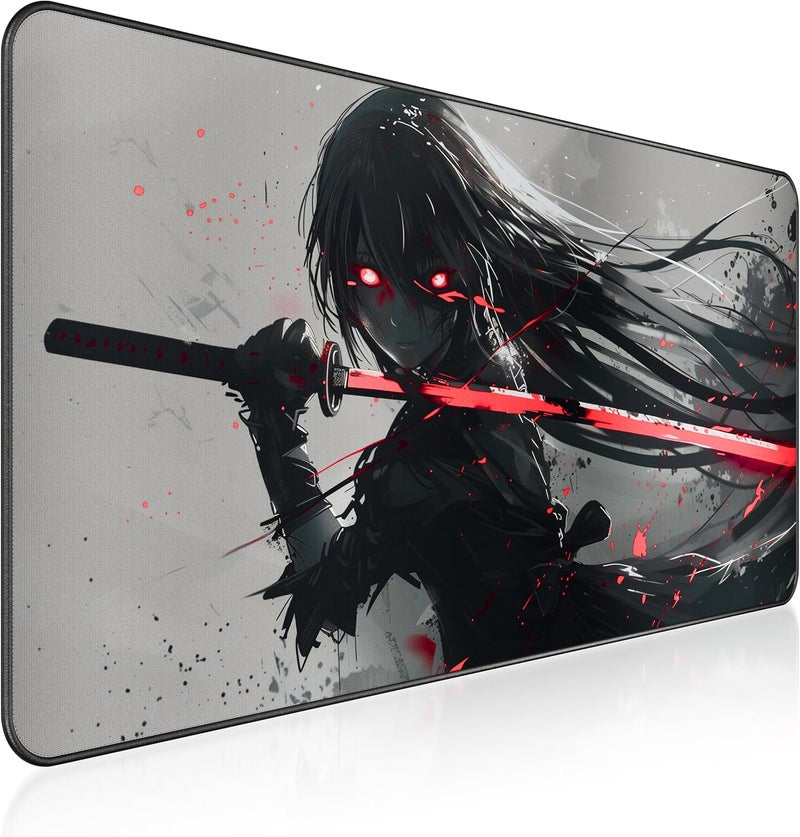 RISOKA XXL Gaming Mousepad 900x400 - Water-resistant & stitched edges - Large anime desk mat for office & setup - Keyboard and mouse pad for gaming PC - Non-slip mousemat - Image 2
