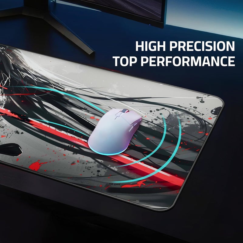 RISOKA XXL Gaming Mousepad 900x400 - Water-resistant & stitched edges - Large anime desk mat for office & setup - Keyboard and mouse pad for gaming PC - Non-slip mousemat - Image 4
