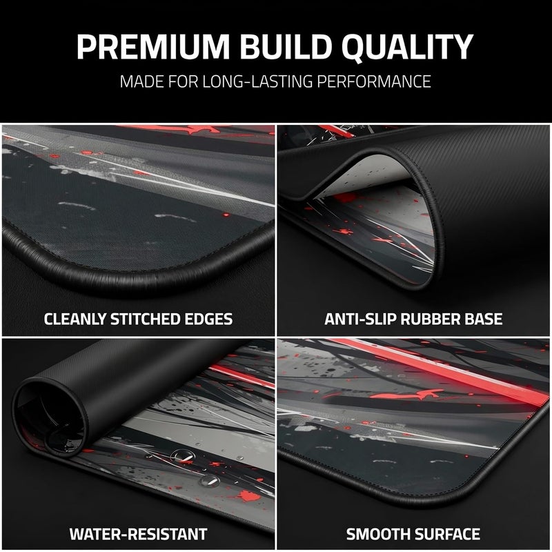 RISOKA XXL Gaming Mousepad 900x400 - Water-resistant & stitched edges - Large anime desk mat for office & setup - Keyboard and mouse pad for gaming PC - Non-slip mousemat - Image 5