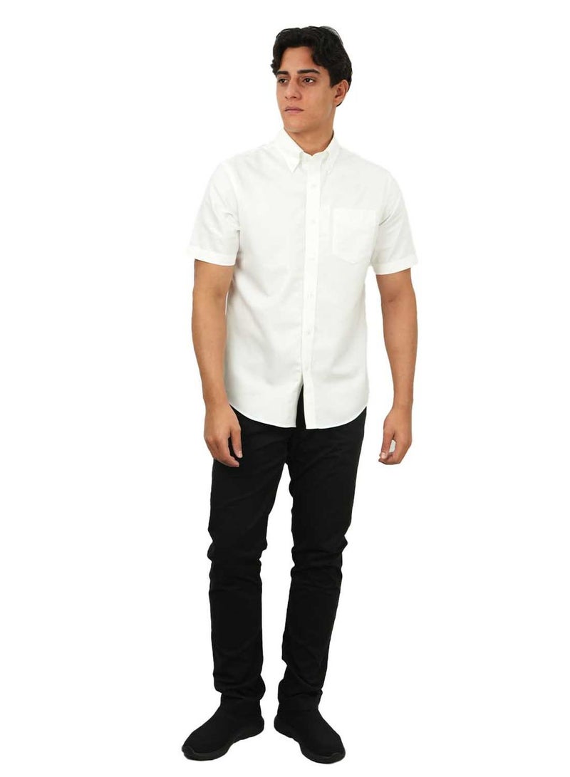 GIORDANO Men's Wrinkle-Free Short Sleeve Cotton Oxford Shirt - Image 2