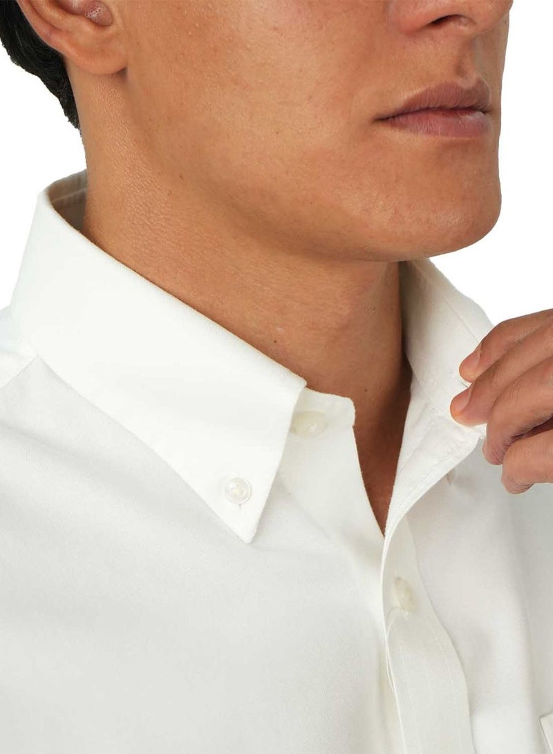 GIORDANO Men's Wrinkle-Free Short Sleeve Cotton Oxford Shirt - Image 3