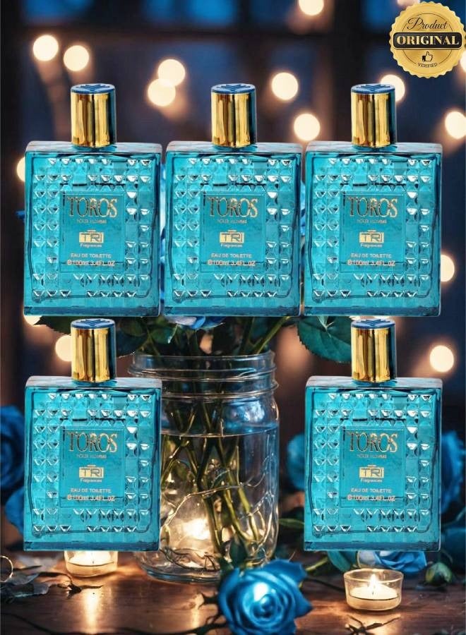 TRI 5 Pieces Toros Pour Homme Perfume EDT 100ML - Image 1