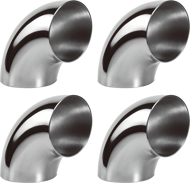 Tellyouwin 4PCS Stainless Steel Elbow 3" 90° Mandrel Bend Exhaust Tubing - Image 1