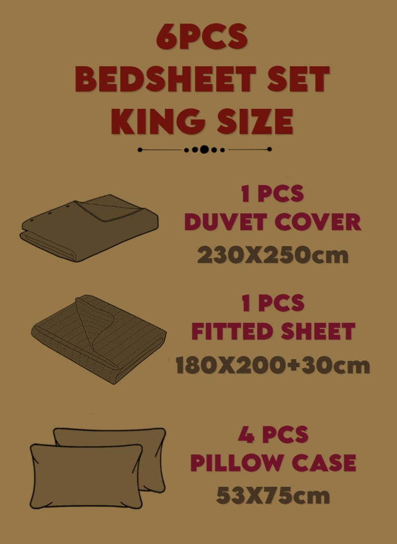 Blueberry 6 Pieces Striped King Duvet Cover Set - Image 4