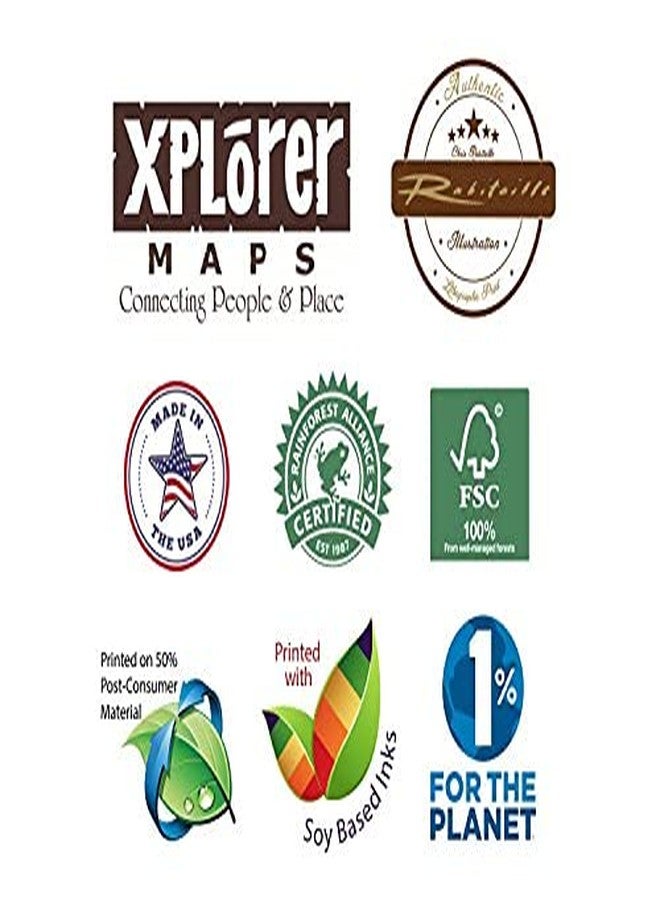 Xplorer Maps Rocky Mountain National Park Ceramic Coasters Set of 4 - Image 2