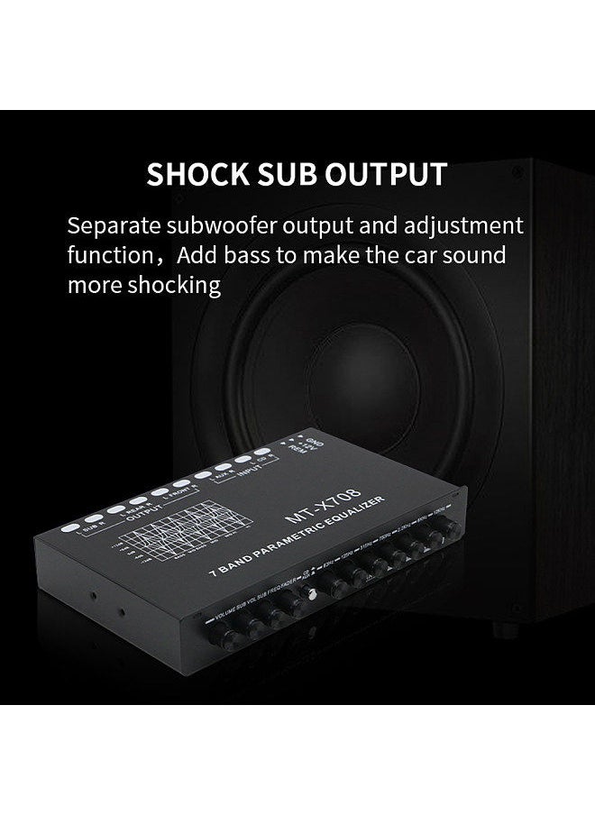 Generic - Professional 7 Band Car Equalizer Multifunctional Car Audio EQ Tuning Crossover Amplifier Parametric Equalizer Car Audio Equalizer - Image 1