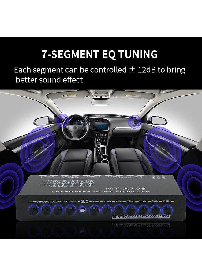 Generic - Professional 7 Band Car Equalizer Multifunctional Car Audio EQ Tuning Crossover Amplifier Parametric Equalizer Car Audio Equalizer - Image 1