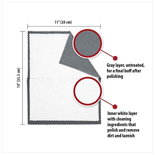 Mayflower Products Pro Size Polishing Cloth Set of 2 Large Cleaning Cloths Pure Cotton Made in USA for Gold Silver and Platinum Jewelry Coins Watch, Silverware 11 x 14 inches each Tarnish Remover Keeps Jewelry Shining - Image 3