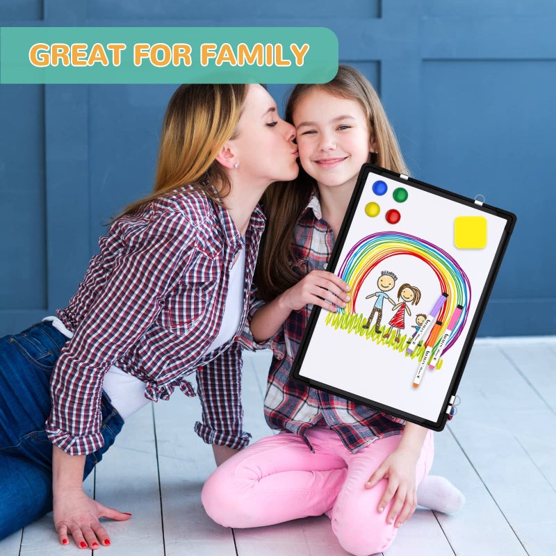 ABERLLS Small Monthly Calendar Dry Erase Whiteboard for Wall, 16in x 12in Magnetic Dry Erase Board, Hanging Double-Sided White Board, Portable Board for Drawing, Kitchen, Planning, Memo, School, Home, Office - Image 4