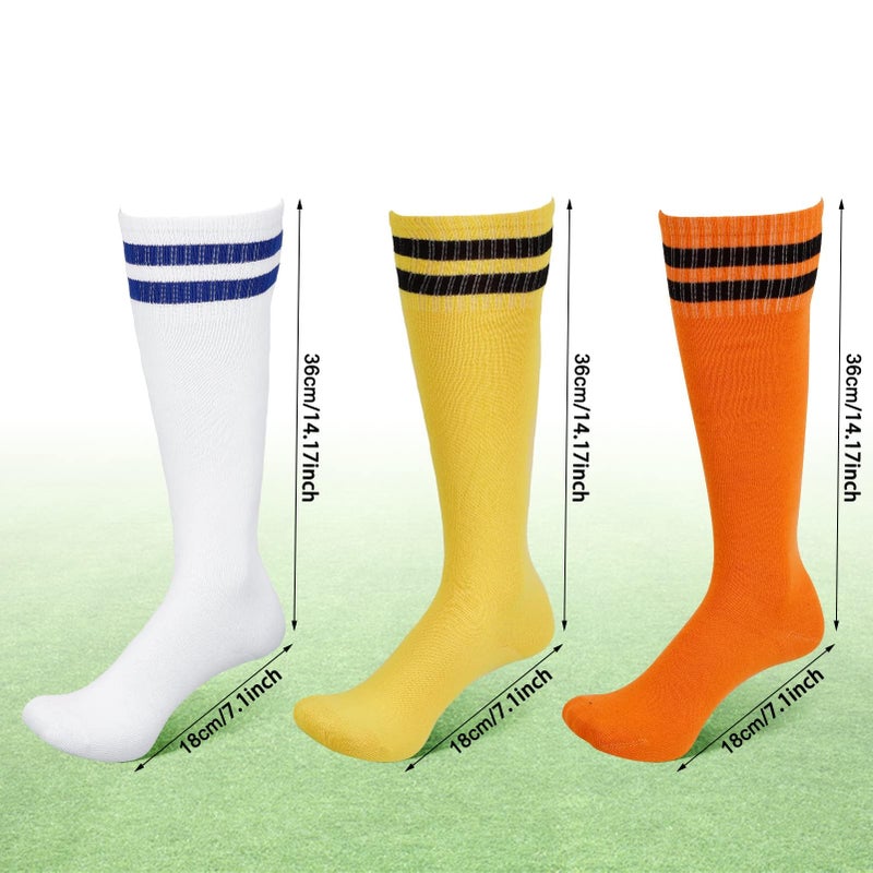Luckam 3 Pairs Kids Sports Socks, 3 Colors, Long Breathable Boys Girls Socks for Kids Boys Girls Youth Running, Training, Rugby, Hockey (Aged 5-12) - Image 2