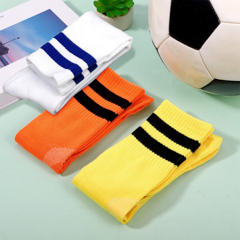 Luckam 3 Pairs Kids Sports Socks, 3 Colors, Long Breathable Boys Girls Socks for Kids Boys Girls Youth Running, Training, Rugby, Hockey (Aged 5-12) - Image 4