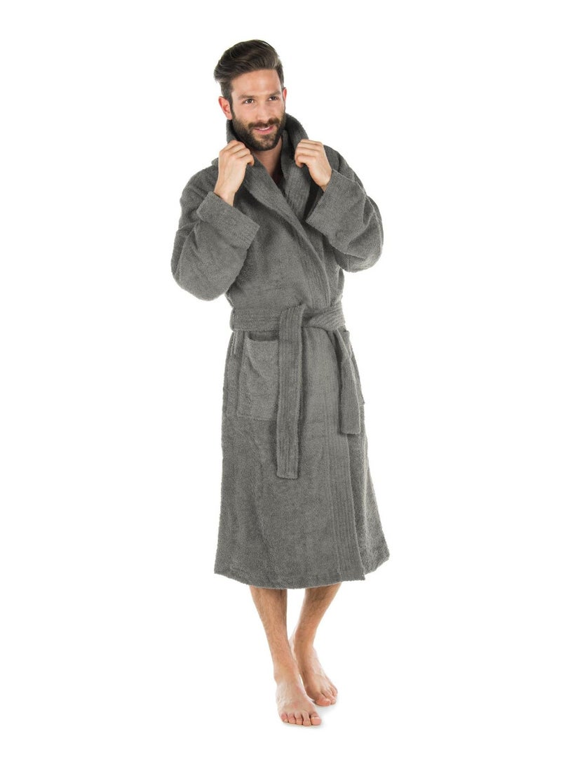 White Rose Grey Color Nightwear Dressing Gowns Bathrobe XL Size  - Image 1
