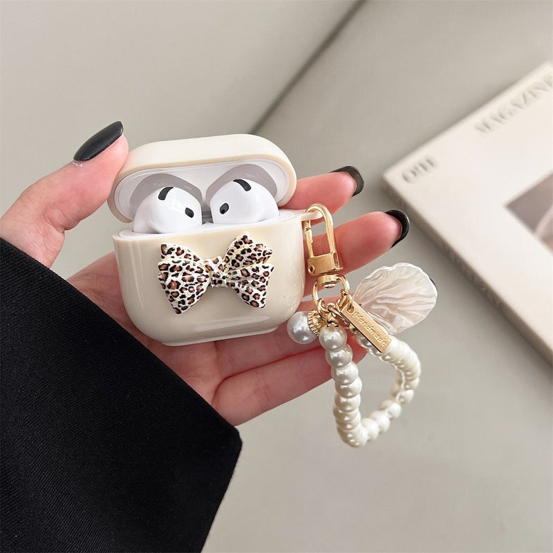 White Handmade Butterfly Bow Headphone Case For Airpods 3 Ear Protection Pouch Beautiful Girl Ear Protector - Image 5