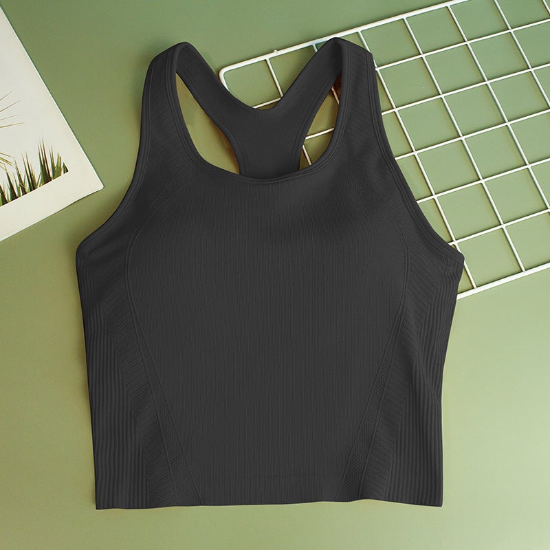 Generic 2024 Seamless Yoga Sports Bra Top Moisture-Wicking Black 