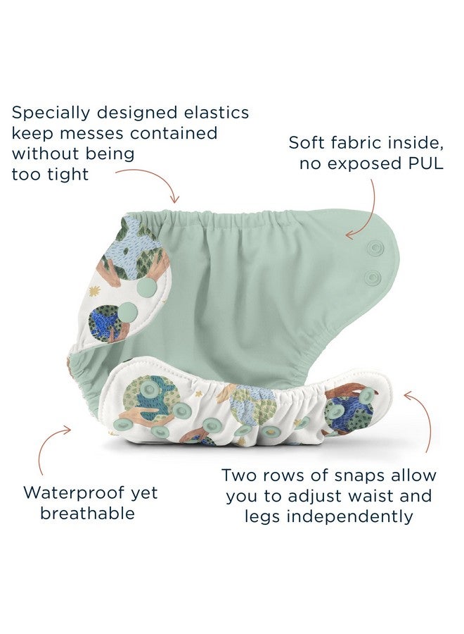 Esembly Cloth Diaper Outer, Swim Diaper, Waterproof Cloth Diaper Cover, Leak-Proof And Breathable Layer Over Prefolds, Flats Or Fitteds, Reusable Diaper With Snap Closure - Size 1 (7-17Lbs), Clay - Image 4