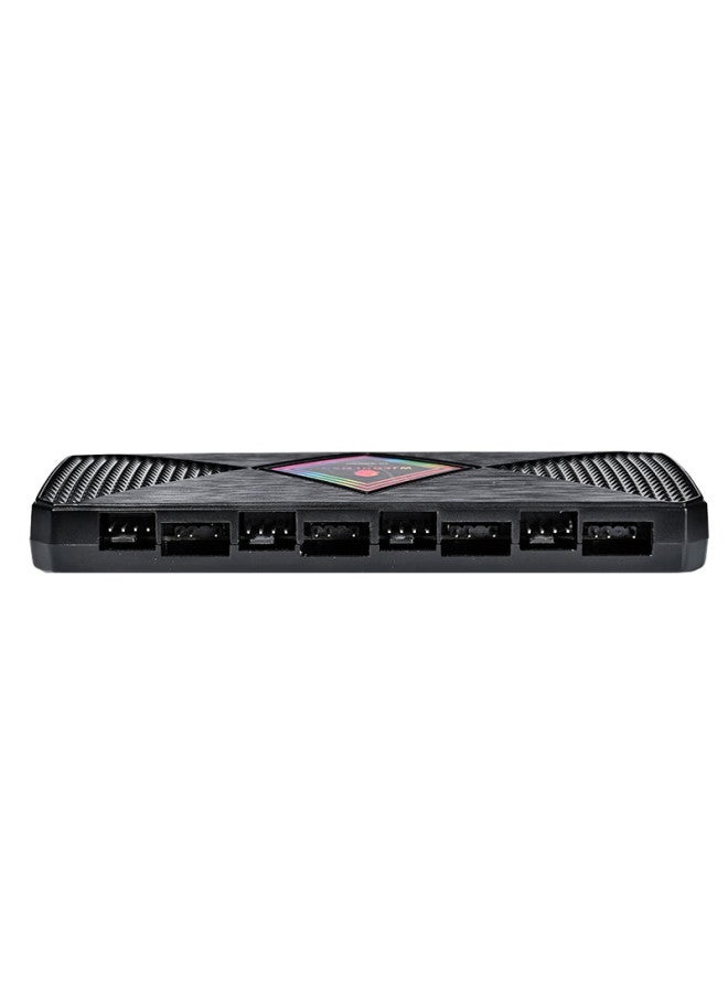 Play Jia Wanjia 5v Three-pin Argb Controller, Case Fan Pwm Temperature Control Hub, Wireless Remote Control, Rgb Synchronization, Magnetic Connection, 8-port, 8-port 5v Three-pin Controller - Image 2
