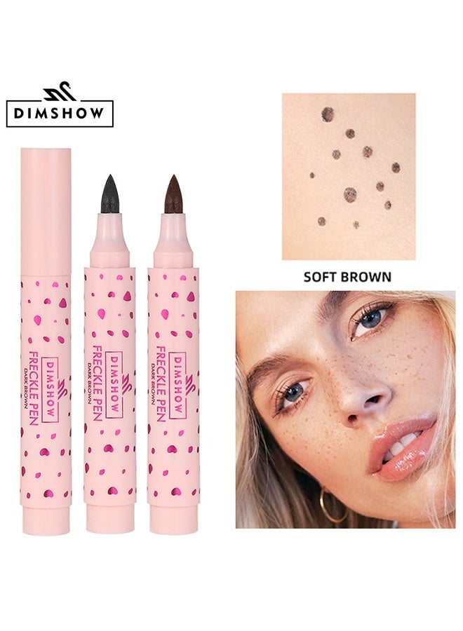 DIMSHOW Freckle Pen， Waterproof, Fake Freckles, Faux Freckles for Natural Sunkissed Skin Makeup, Magic Freckle Color, Long Lasting, Soft Sopt Lifelike Freckle Pen 01# Soft Brown - Image 1
