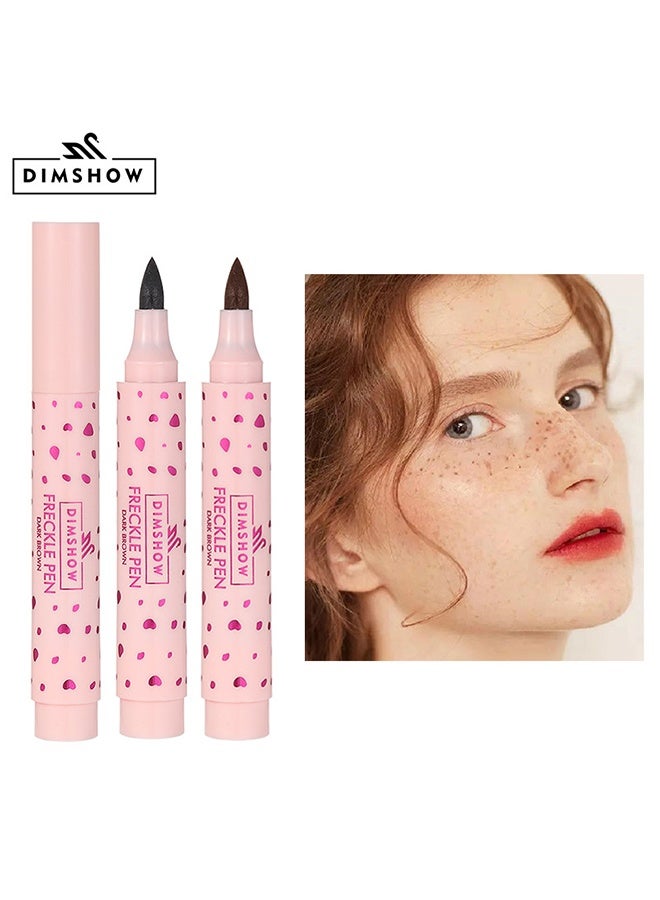 DIMSHOW Freckle Pen， Waterproof, Fake Freckles, Faux Freckles for Natural Sunkissed Skin Makeup, Magic Freckle Color, Long Lasting, Soft Sopt Lifelike Freckle Pen 01# Soft Brown - Image 2