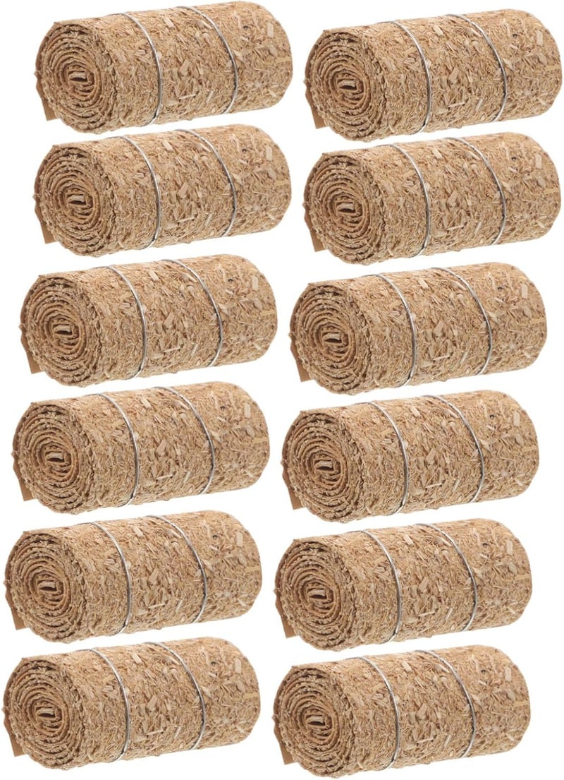 12pcs Mini Hay Bales Decoration Sturdy Realistic Straw Bales for Dollhouse Farm Scene Micro Landscape DIY Autumn Harvest Crafts Light Brown - Image 1