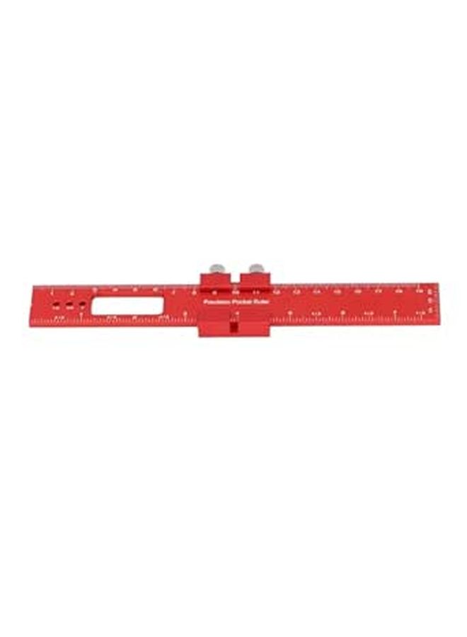 Aluminum Alloy Scribing Ruler 200mm Woodworking Tool with Sliding Stop and Etched Scales for Machine Workshops and Carpenters - Image 1