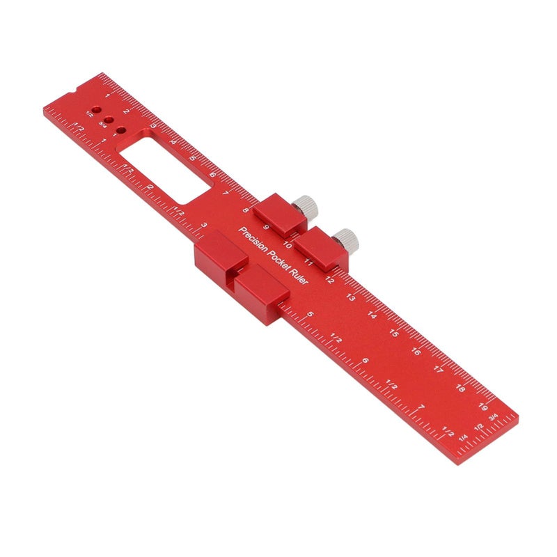 Aluminum Alloy Scribing Ruler 200mm Woodworking Tool with Sliding Stop and Etched Scales for Machine Workshops and Carpenters - Image 5
