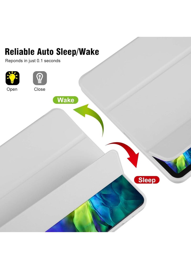 ELTRAZONE iPad 10th Generation Case 2022 with Pencil Holder - Soft TPU Back Protective Smart Trifold Stand Cover for iPad 10.9 Inch (10th Gen), Auto Wake/Sleep - Gray - Image 3