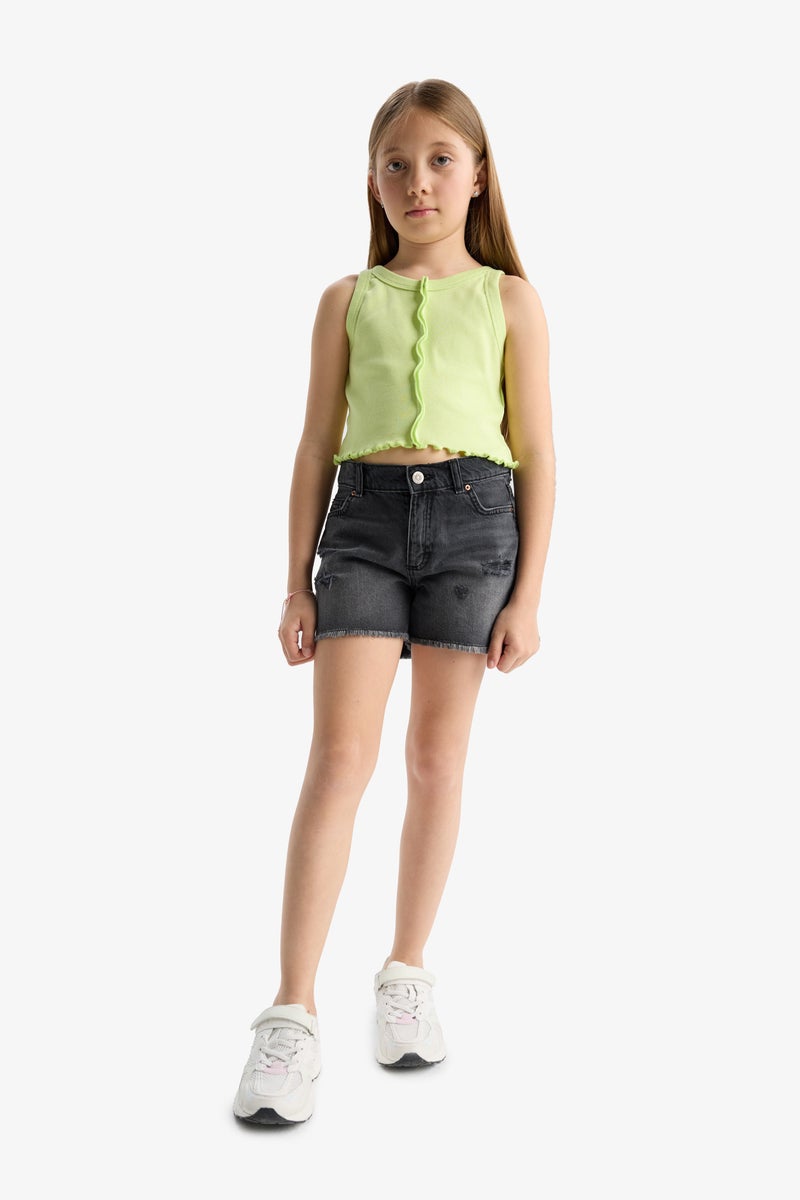 ديفاكتو كروب توب بناتي سليم فيت برقبة مستديرة - Image 2