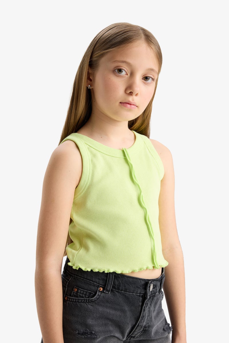 ديفاكتو كروب توب بناتي سليم فيت برقبة مستديرة - Image 3