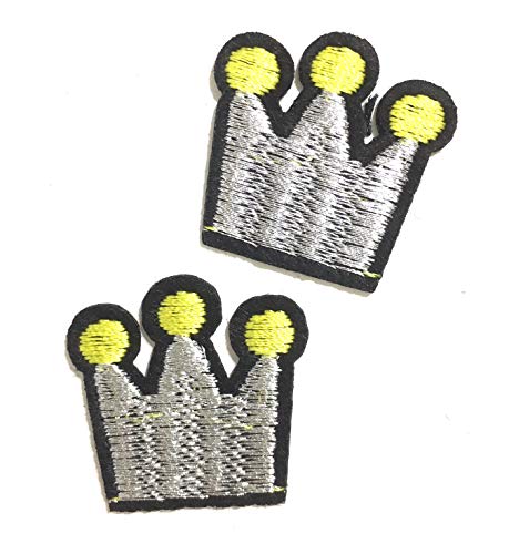 PRK 14 King and Queen Crown Iron-On Patch Set – Embroidered Gold Crown Patches for Jackets, Jeans, Hats, and Bags – Royal Couple Embroidery Appliqué for Clothing, DIY, and Crafts - Image 3
