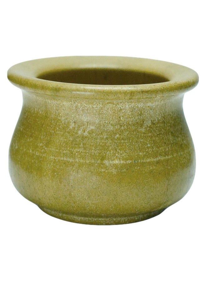 Chinkara Jaisalmer Yellow Stone Handi, Stone Kitchen Utensil, 200Ml(4Inch * 4Inch * 2Inch)