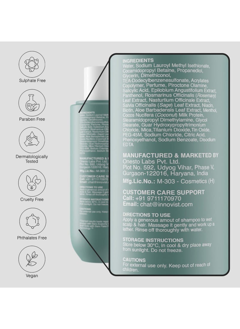 BARE ANATOMY - Bare Anatomy Anti Dandruff Shampoo | Reduces Up to 100% Dandruff and Strengthens Hair | Derma Approved Shampoo with Salicylic Acid & Biotin | Shampoo For All Hair types | For Women And Men | 250ml - Image 1
